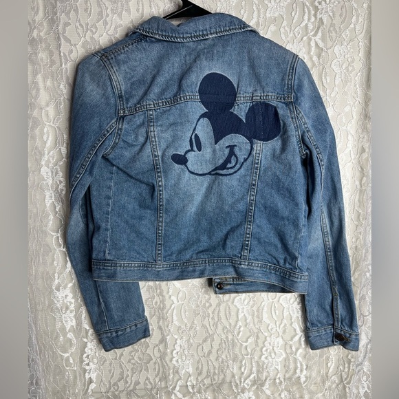 Mickey Mouse Disney Gap Kids Denim Distressed Jean Jacket - Picture 5 of 6